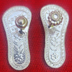 1 inch Pure Silver 92.5% Charan Paduka for Radha Krishna, Gaura Nitai, Laddu Gopal, God Footprint from Vrindavan, slipper