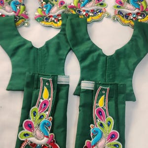 Embroidered Gaura Nitai Outfit, Handmade Silk Dress for Gourang Mahaprabhu Deities, Vrindavan Craftsmanship, All Sizes Available