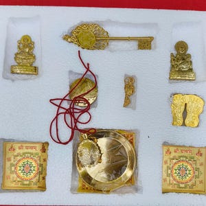 20/26 cm h/w Dhan Laxmi Yantra – Sacred Wealth Yantra from Vrindavan for Prosperity & Abundance