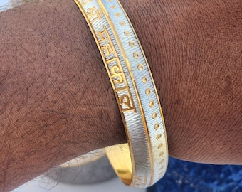 Jai Shree Mahakal Bracelet | Shiva Mahadev Metal Kada | Free Size 3 Inch | Well-Finished | Handmade in Holy Vrindavan