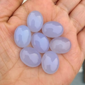Natural Chalcedony oval cabochon 16×12MM. Blue Chalcedony Calibrated gemstone Jewelry.
