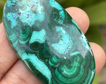 Azurite Malachite Cabochon: Natural Gemstone for Jewelry (48x28MM)