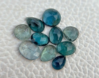 Indicolite Tourmaline Rosecut Gemstone: Natural Blue Jewelry Stone