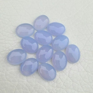 Natural Chalcedony oval cabochon 14×10MM. Blue Chalcedony Calibrated gemstone Jewelry.