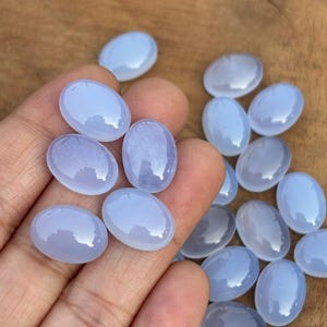 Chalcedony Cabochon 14×10mm Blue Chalcedony Cabochons Oval Shape Callibrated Chalcedony Cabochons. Price per stone