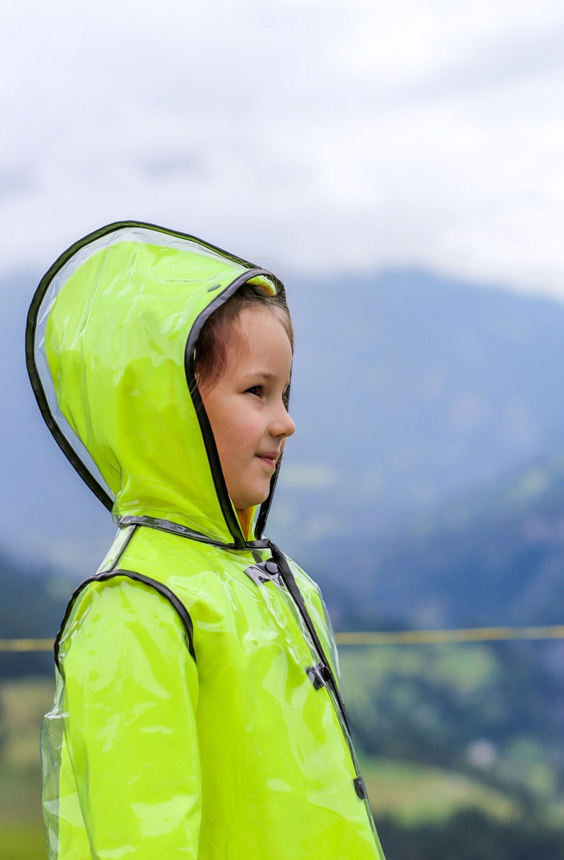 Transparent yellow coat for girls, Girls raincoat, shops Kids raincoat, Color raincoat for kids, Hooded windbreaker for girls, Wind Resistant coat