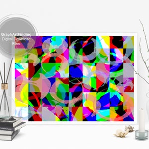 Stylish Colorful Printable Rectangle Design With Squares for Living ...