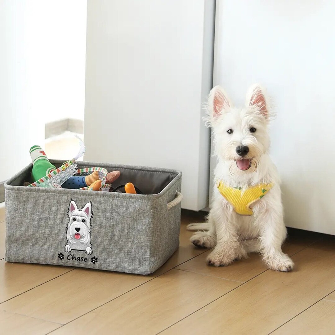 Personalised Dog Toy Basket, Customised Toy Bin, Pet Toy Storage, Christmas Gift for Pet, Dog