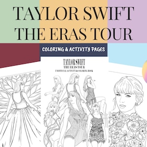 Taylor Swift Eras Tour Coloring Pages: Downloadable Printable Perfect for Swifties & Music Fans image 1