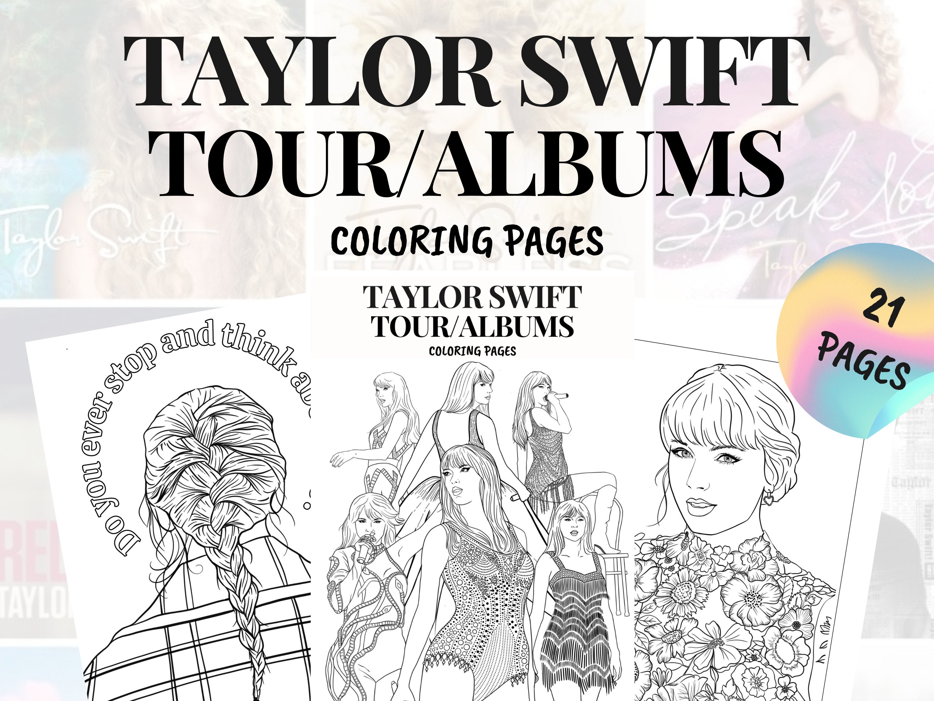 Taylor Swift The Eras Tour Coloring Pages Fan Art  Taylor swift drawing, Taylor  swift, Taylor swift games