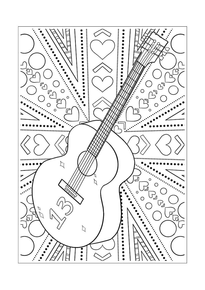 Taylor Swift Eras Tour Coloring Pages: Downloadable Printable Perfect for Swifties & Music Fans image 3