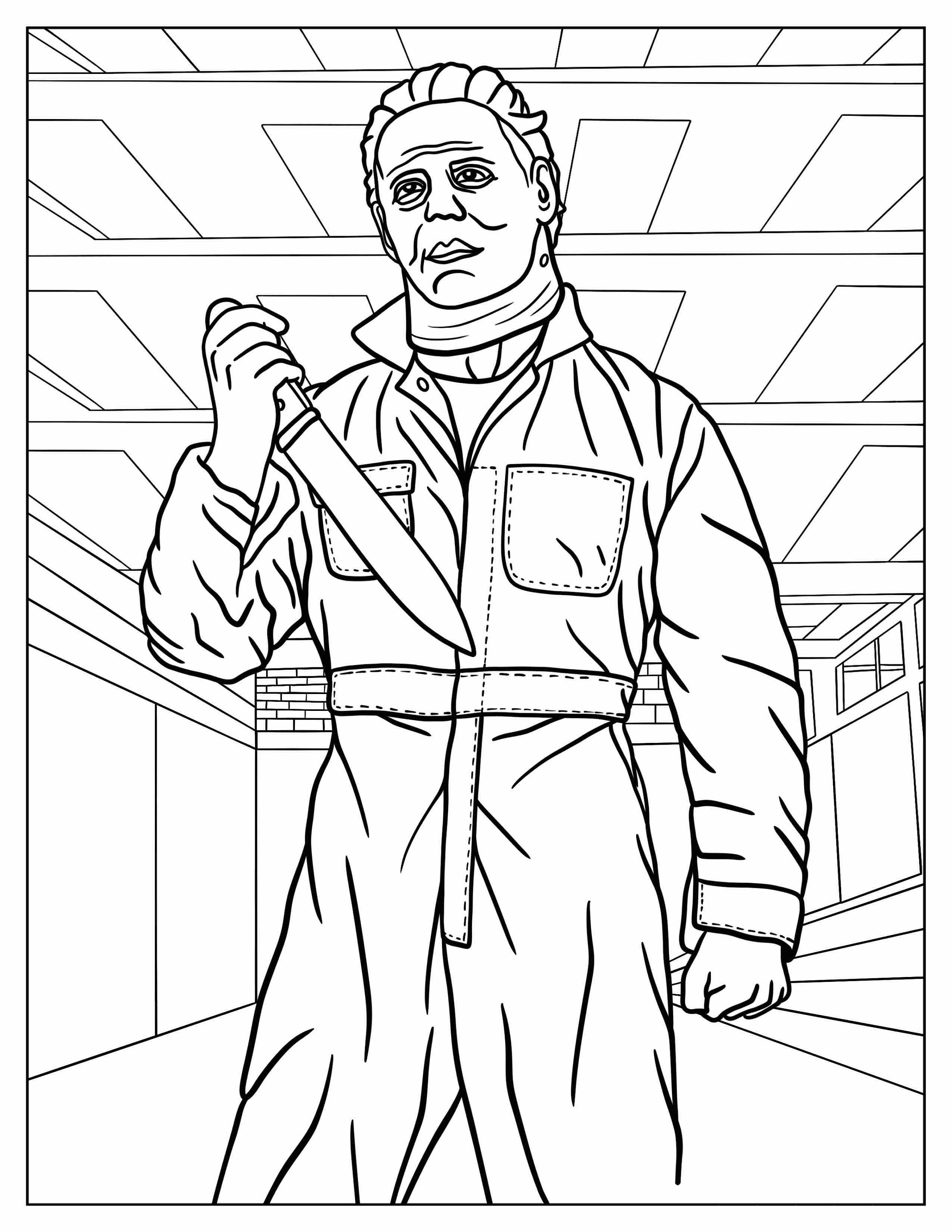 Horror Movie Coloring Pages Downloadable Printable Perfect for