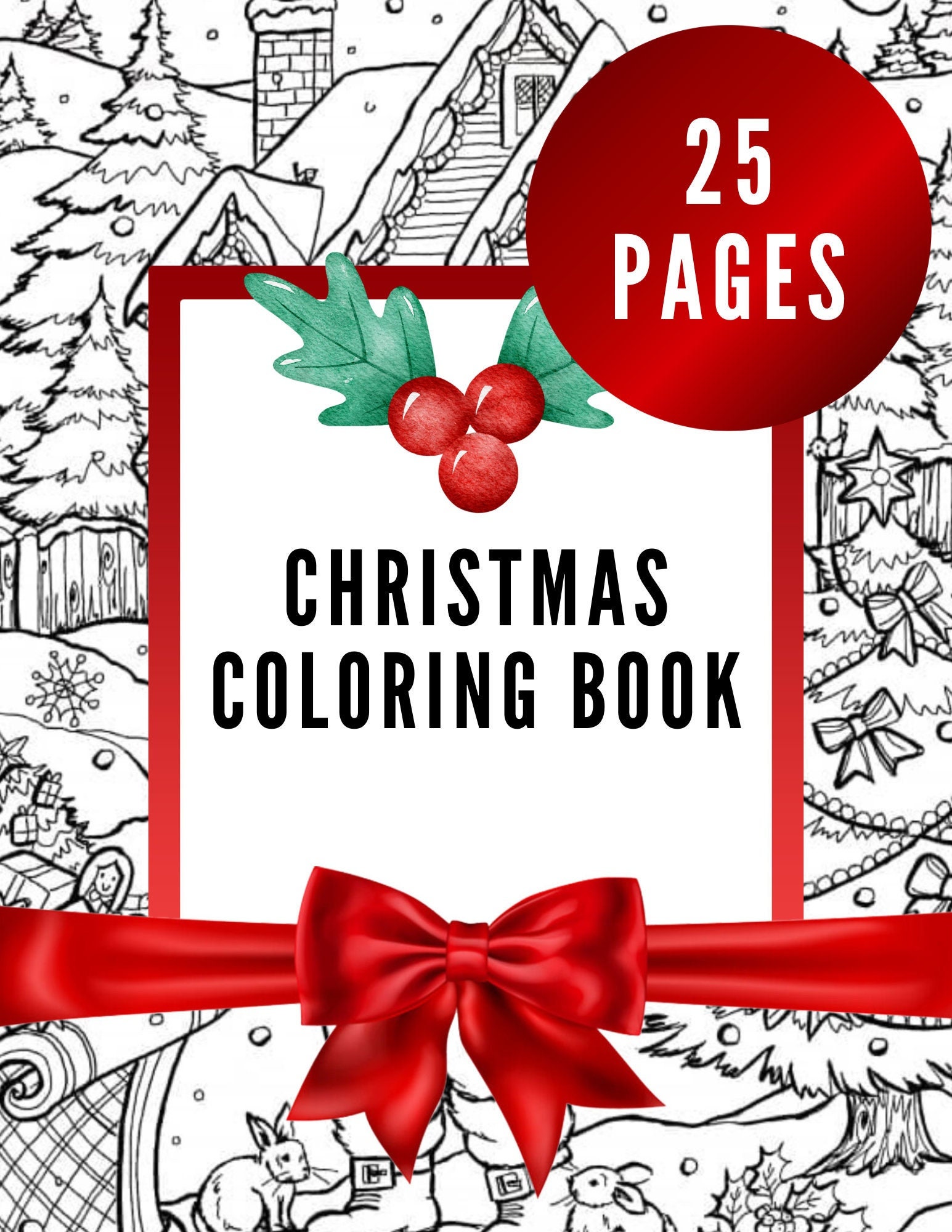 Coloring Pages Christmas Coloring Book Adult Coloring Book 25