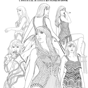 Taylor Swift Eras Tour Coloring Pages: Downloadable Printable Perfect for Swifties & Music Fans image 2