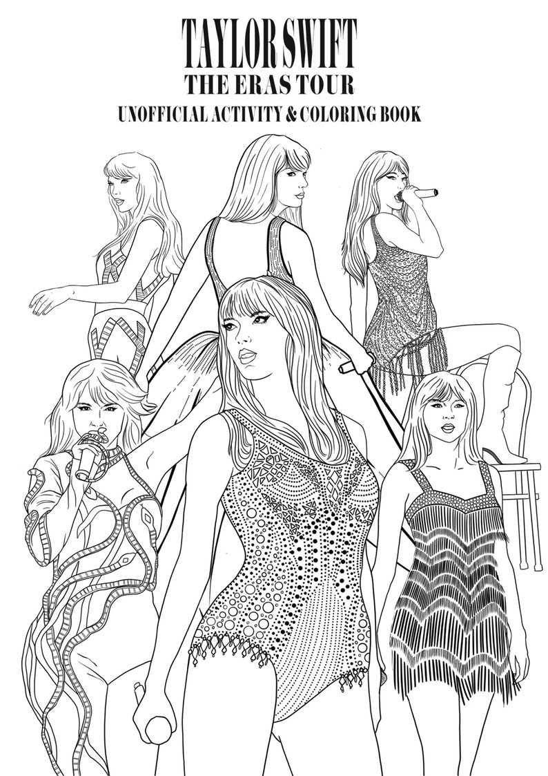 Taylor Swift Eras Tour Coloring Pages: Downloadable Printable Perfect for Swifties & Music Fans image 2