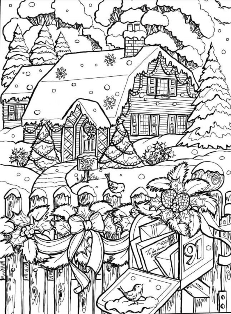 Coloring Pages: Christmas Coloring Book | Adult Coloring Book | 25 ...