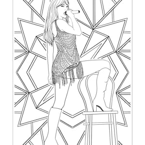 Taylor Swift Eras Tour Coloring Pages: Downloadable Printable Perfect for Swifties & Music Fans image 4