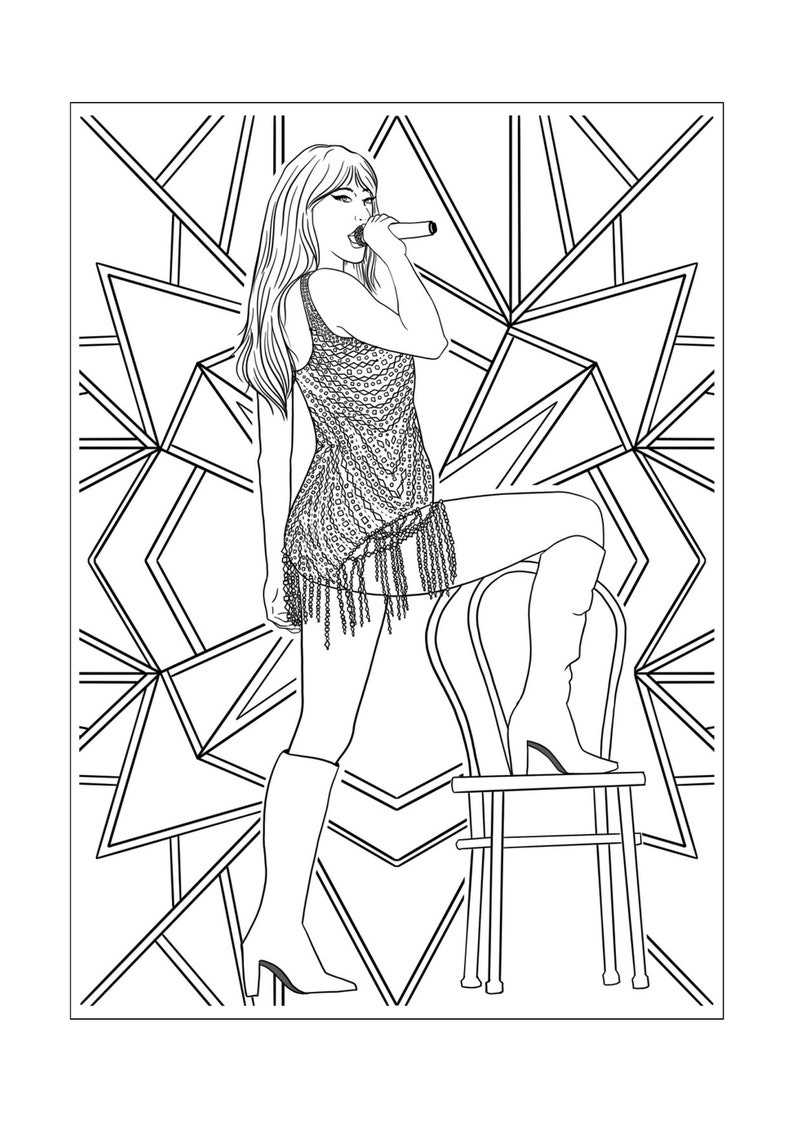 Taylor Swift Eras Tour Coloring Pages: Downloadable Printable Perfect for Swifties & Music Fans image 4