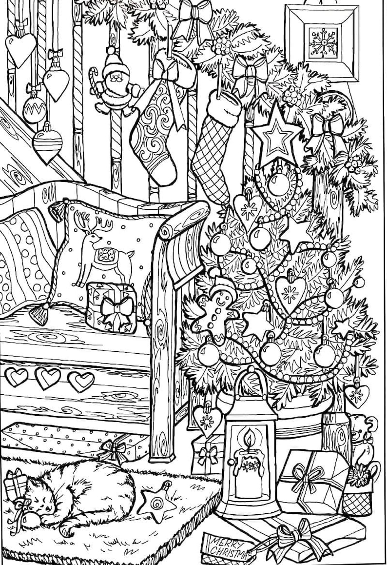 Coloring Pages: Christmas Coloring Book | Adult Coloring Book | 25 ...