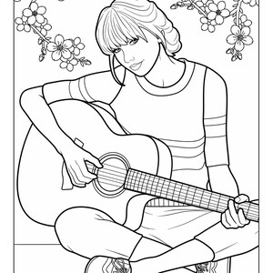 Taylor Swift Tour/albums Coloring Pages: Downloadable Printable Perfect ...