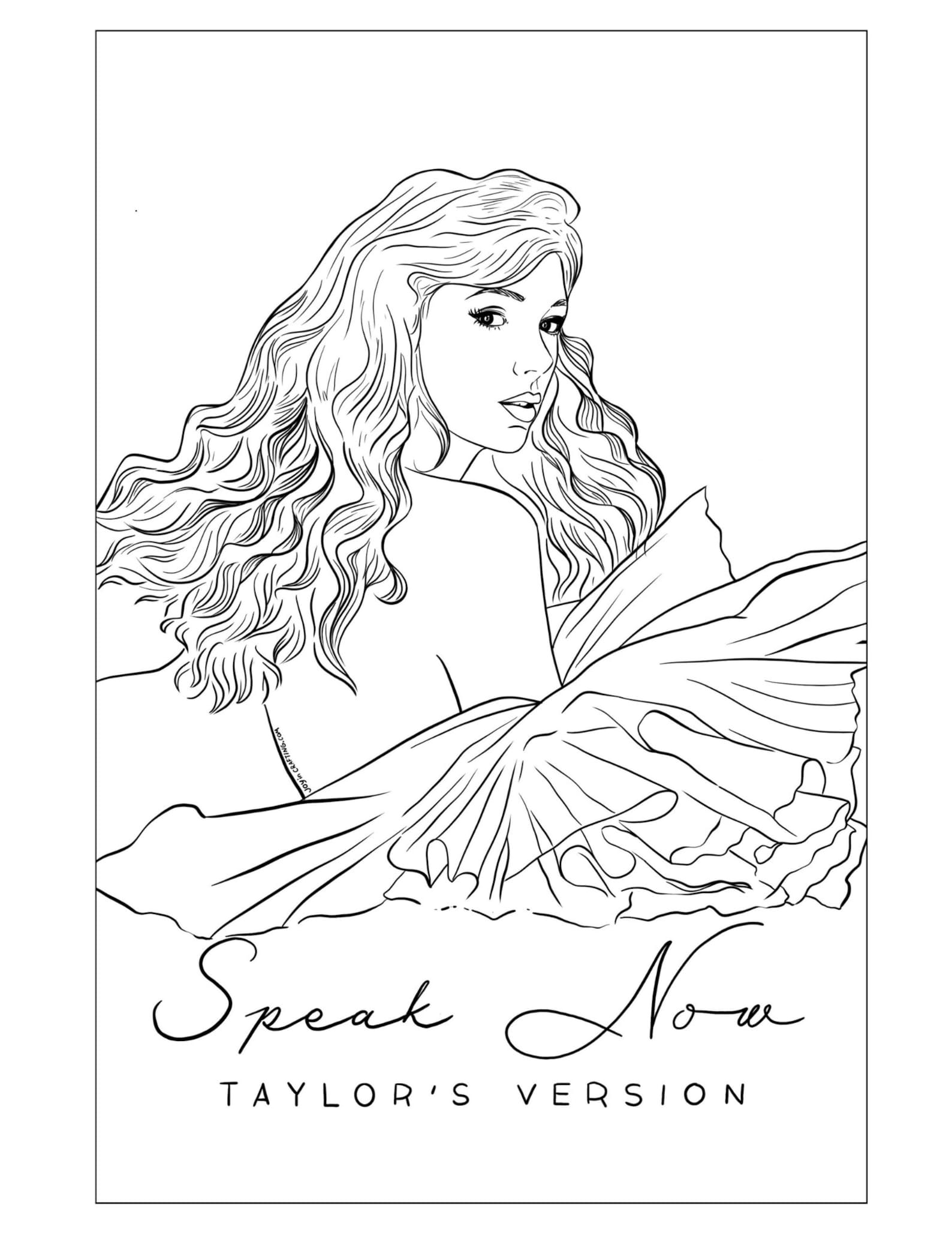 Taylor Swift Tour/albums Coloring Pages: Downloadable Printable Perfect ...