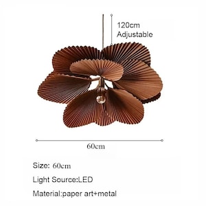 Home Decor Wabi Sabi Creative Fan Shaped Ceiling Lights Pleated Paper Design Lamps for Living Dining Bedroom Home Decoration Chandelier