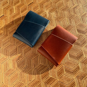 Portefeuille porte-carte en cuir Origami fait à la main | Porte-carte en cuir | | en cuir Buttero Portefeuille minimaliste en cuir