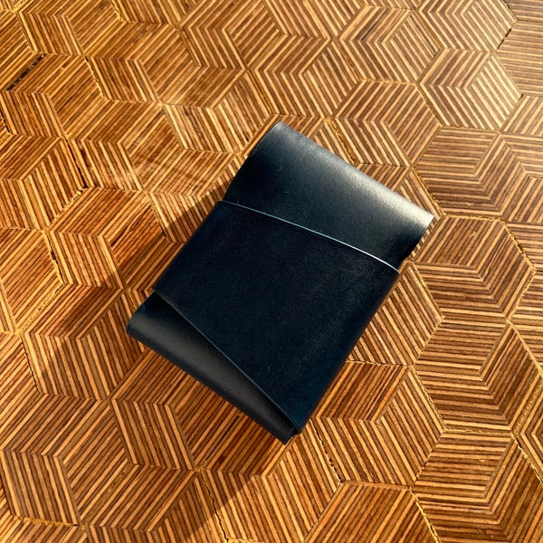 Portefeuille porte-carte en cuir Origami fait à la main | Porte-carte en cuir | | en cuir Buttero Portefeuille minimaliste en cuir