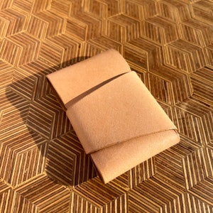 Portefeuille porte-carte en cuir Origami fait à la main | Porte-carte en cuir | | en cuir Buttero Portefeuille minimaliste en cuir