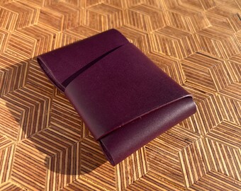 Billetera de portatar tarjetas de cuero de origami hecha a mano / Portatar tarjetas de cuero / cuero Buttero / Billetera minimalista de cuero