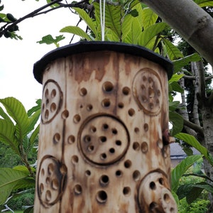 Nature and art, rustic edition, insect house for bees, wild bees and bumblebees, insect hotel, handmade, functional and decorative