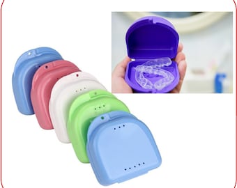 Dental Mouthguard Retainer Case Holder, 1" inch Deep, Snap Closure