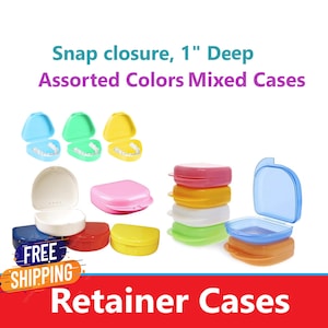 Dental Mouthguard Retainer Case Holder, 1&quot; inch Deep, Snap Closure