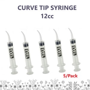 Curved Syringe 12cc Transfer Syringes Utility Syringe for Oral Care, Animal feeding, Feeding, Glue and Etc.