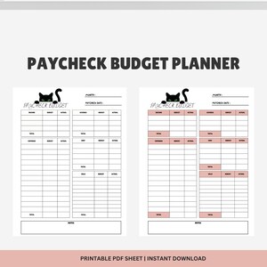 Biweekly Budget Planner Printable | Paycheck Budget Planner | Paycheck Budget | Save Money