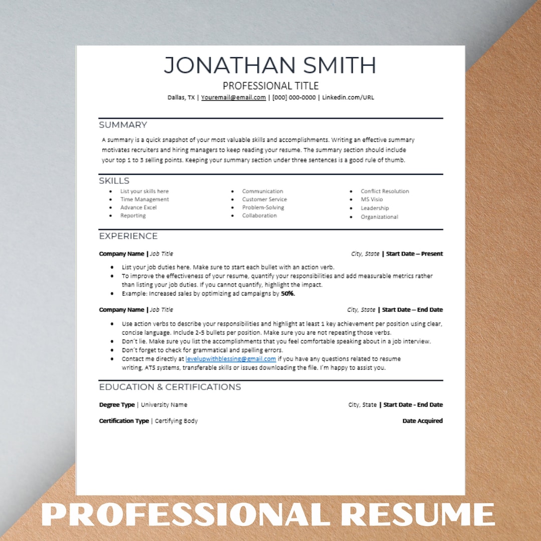 ATS Resume Template CV Template - Il 1080xN.4497560489 Fyz0 