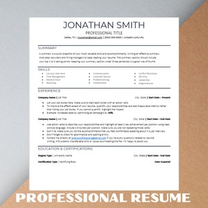 ATS Resume Template | CV Template | Cover Letter and References Template | ATS Friendly Professional Resume Template | Resume Template Word