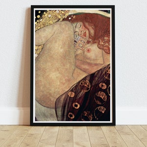 Gustav Klimt Danae, Vintage art print poster, Female portrait, digital download printable, printable, DIY home decor.