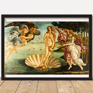 The Birth Of Venus By Sandro Botticelli, Vintage art poster, Instant digital download, Greek goddes painting.
