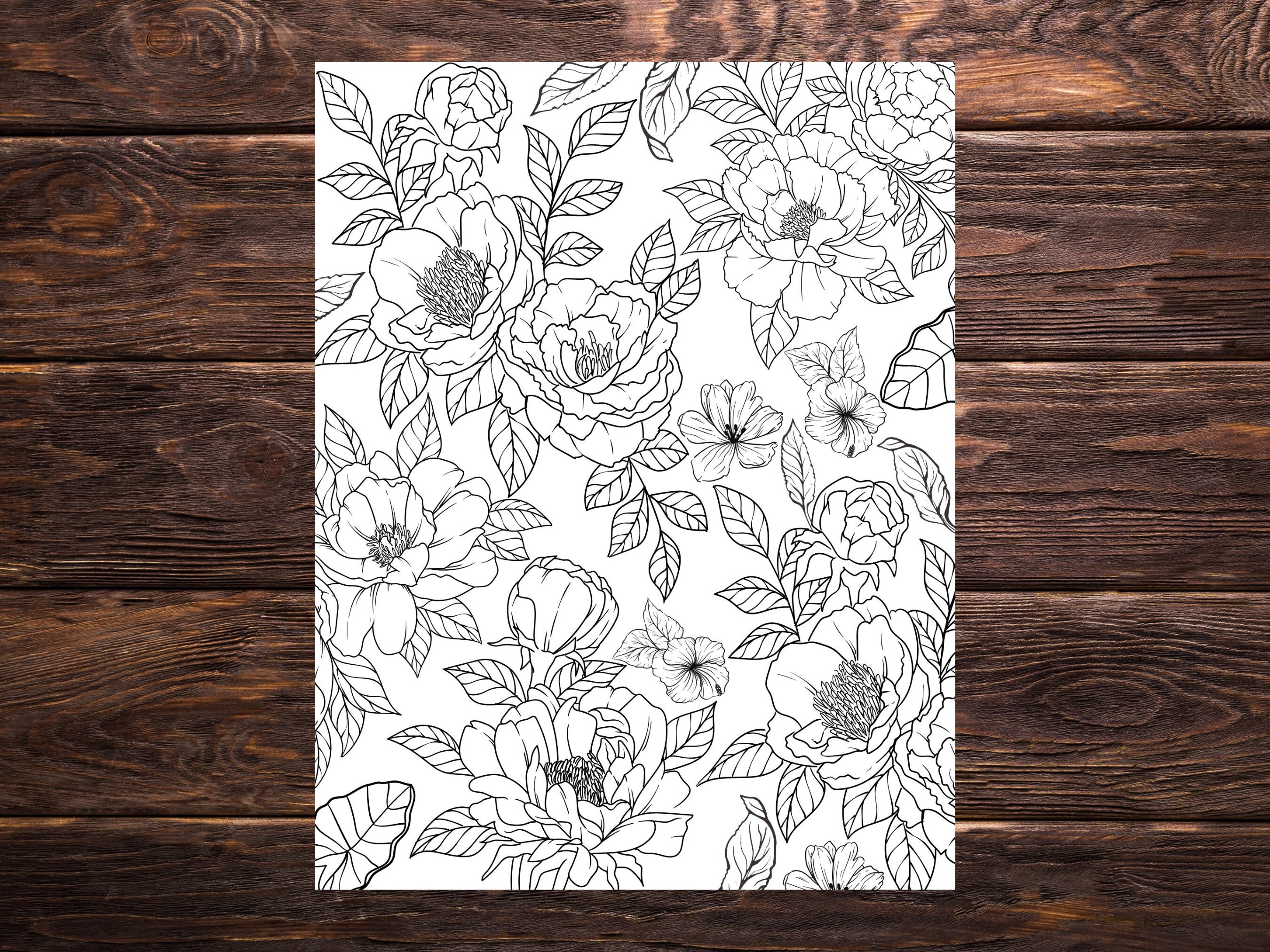 10 Pack Printable Botanical Coloring Pages, Floral Coloring Book Pages ...