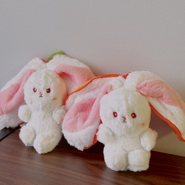 Rabit bunny Kawaii Plushie Red eye bunny plushie for kids Holidays gift strawberry rabbit plush animals Strawberry to bunny Carrot to rabbit