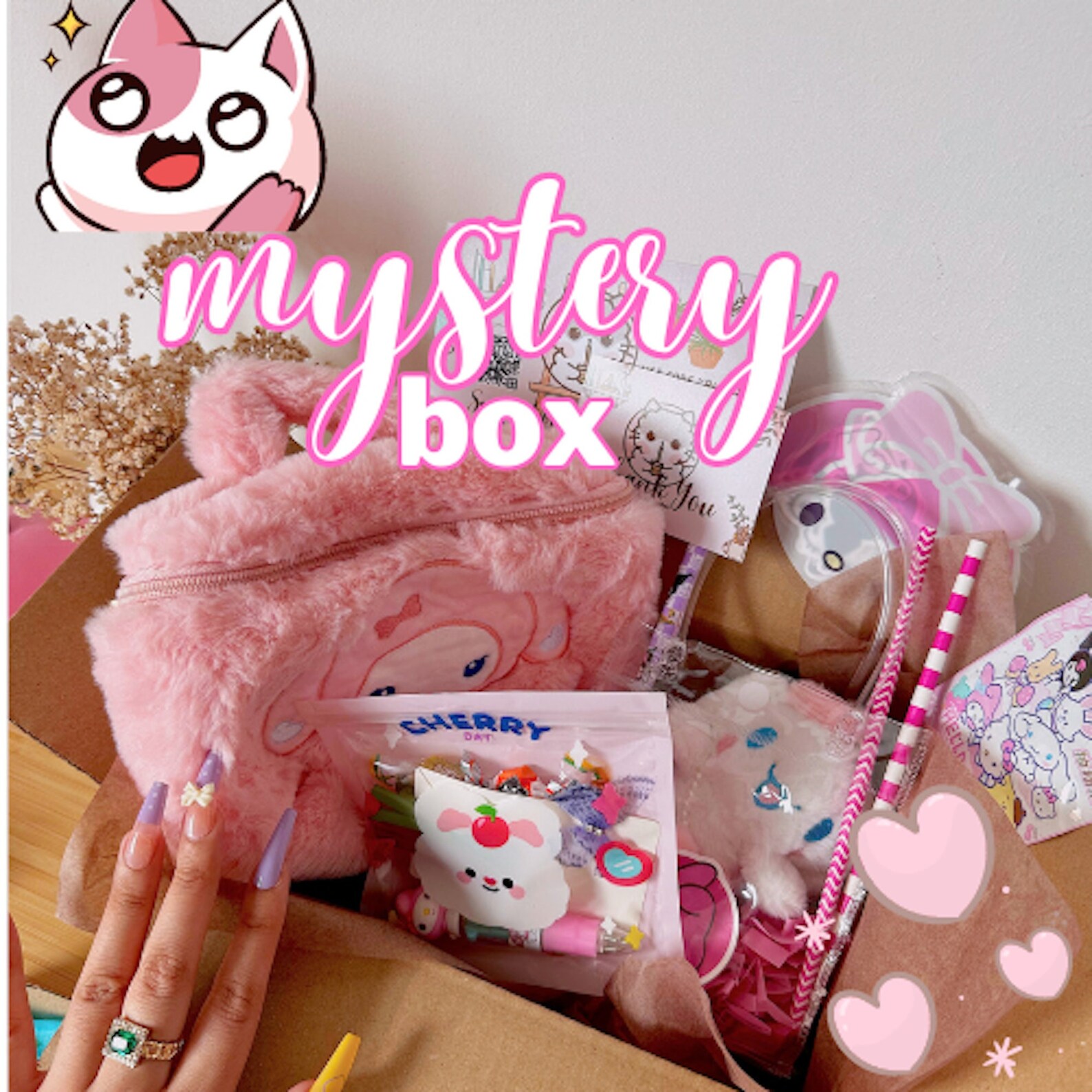 Kawaii Mystery Box Sanrio Gift Bundles for Girls Kawaii Stationery Box