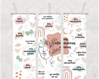 SPANISH Daily Affirmations - 20 Onz Tumbler Wrap