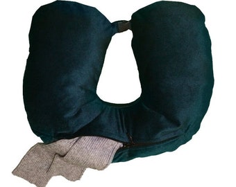 Travel Neck Pillow Cover/ Pillowcase fill with clothes to expand your plane carry on Hand Luggage/perfect gift for traveler/ reisekissen