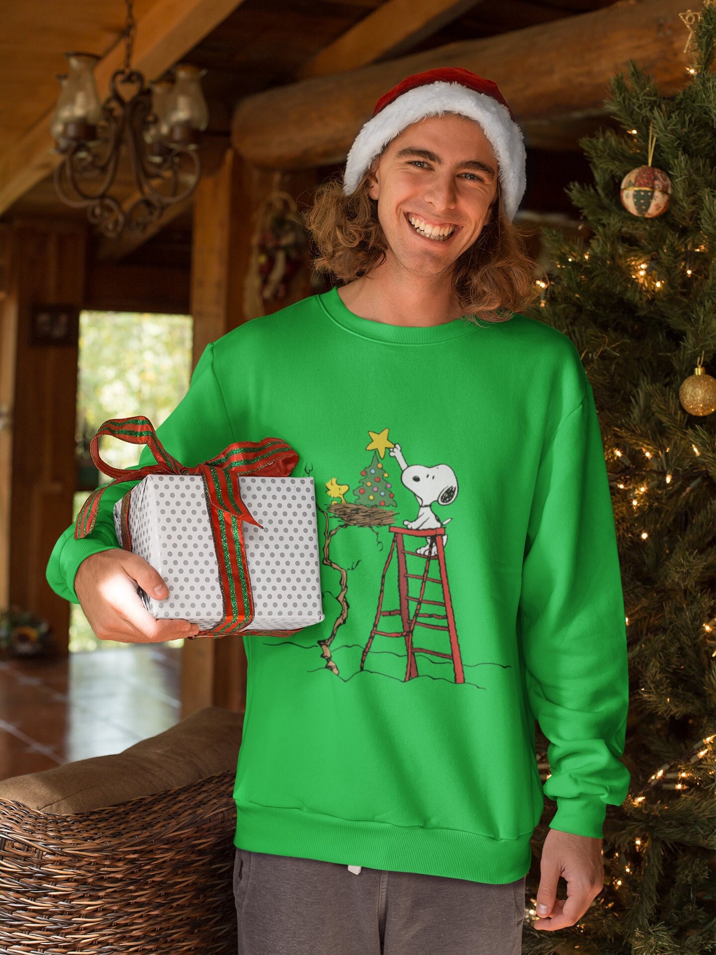 Snoopy Christmas Sweater - Etsy
