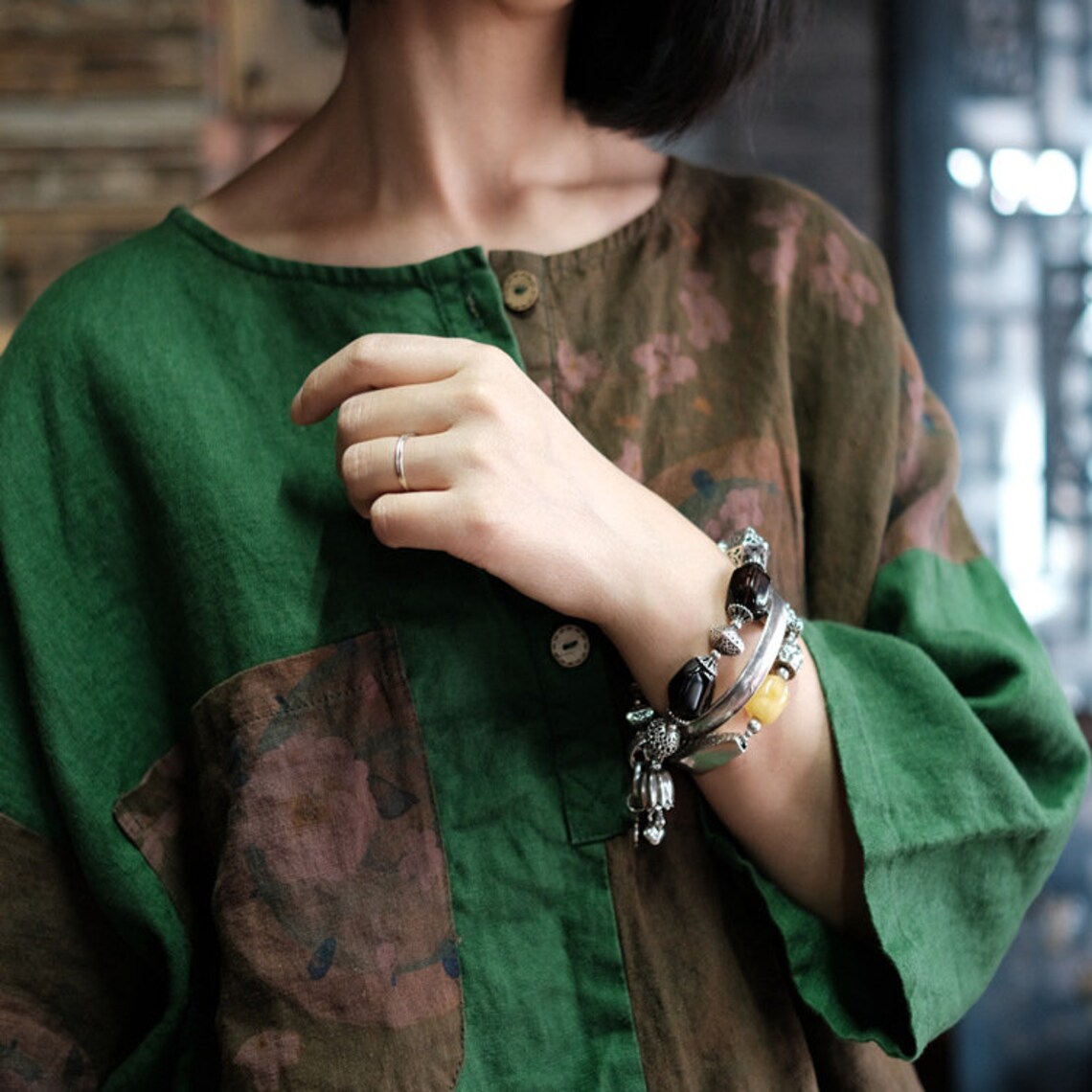 If I Could Only Win Your Love Cutwork Linen Blouse
