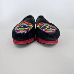 Vintage Frankie And Baby Beverly Feldman Flat Colorful Beaded Loafer Suede 7.5B image 3