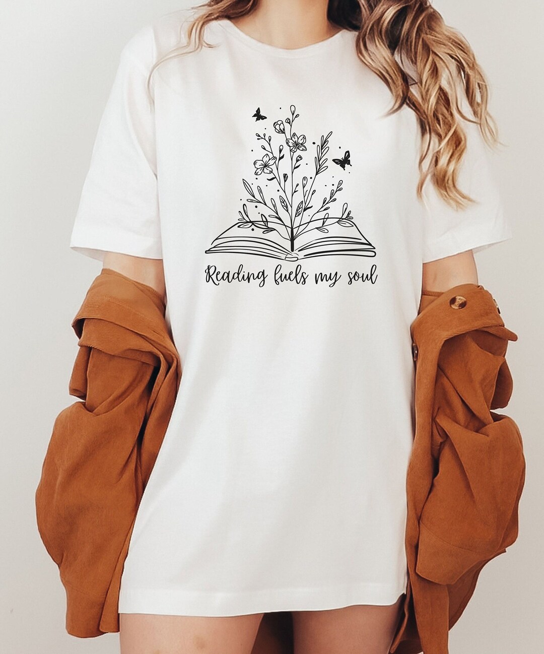 Reading Fuels My Soul Shirt, Book Lovers Shirt, Book Club Shirt, Floral