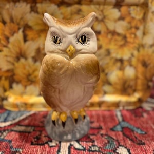 Vintage Italy Owl Large Figurine Boho Fall