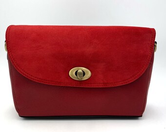 Upcycled Leather Bag, Red, Augré France